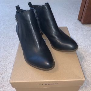 Lucky Brand Basel Booties- Black Glove Nappa